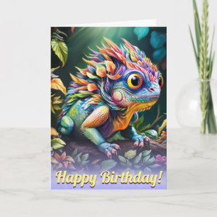 Mystische verzauberte Fantasieiguana Karte