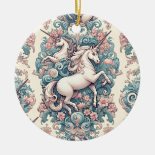 Mystische Viktorianische Hörner: Verzauberte Blüte Keramik Ornament