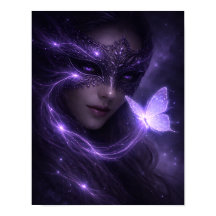Mystische Violette Maskerade Schmetterling Fantasi