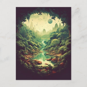 Mystische Waldhöhle Postkarte