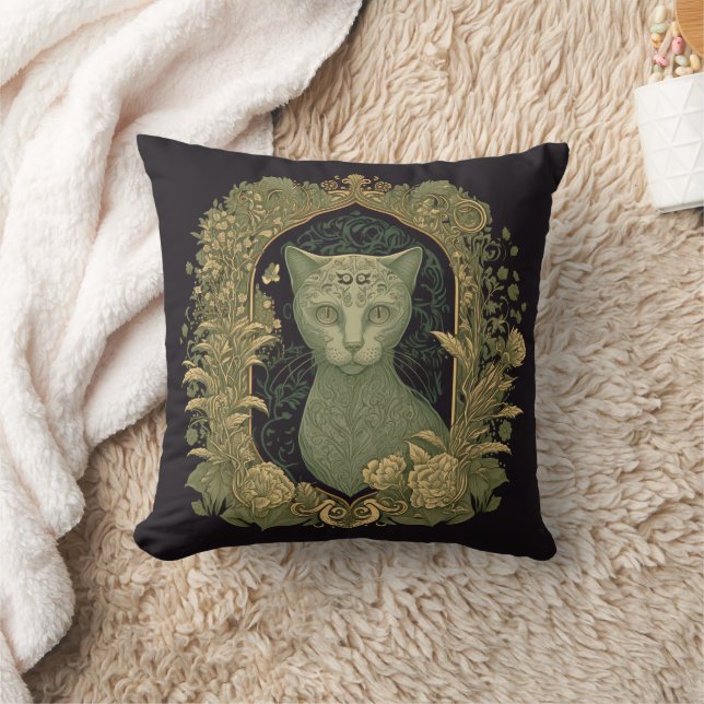 Mystische Waldkatze - Wald Kissen (Decke)