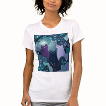 Mystische Waldkatzen Kunst Whimsical Nachtkatze