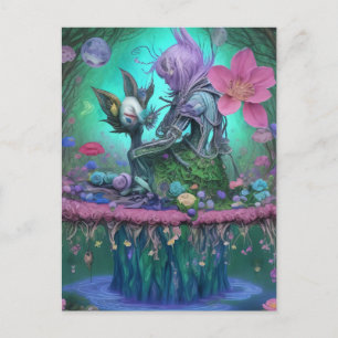 Mystische Waldkreaturen - Surrealist Girl Postkarte