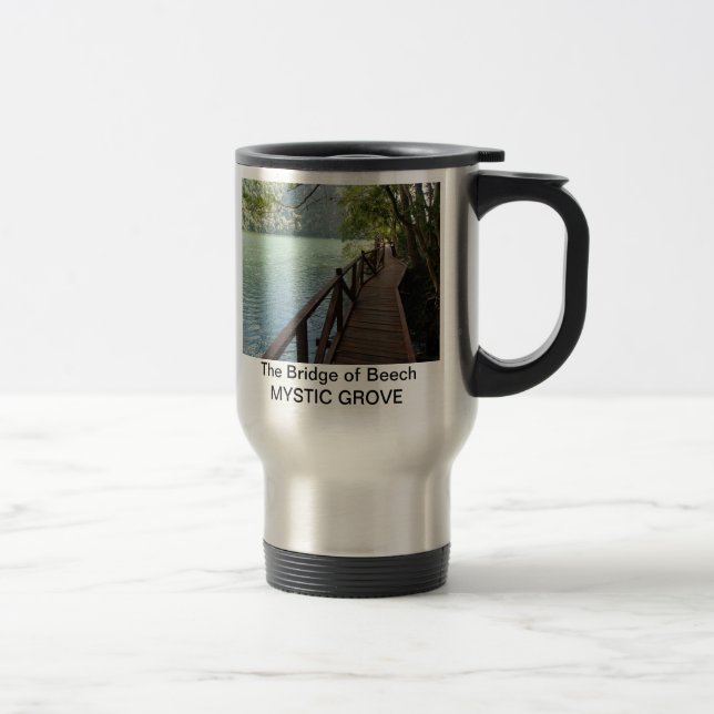 Mystische Waldungs-Brücke der Buchen-Kaffee-Tasse Reisebecher (Rechts)