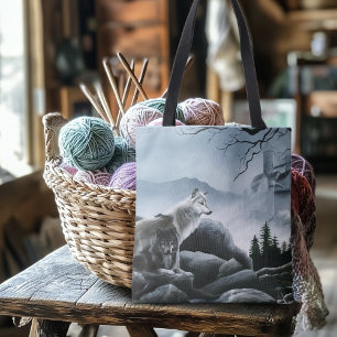 Mystische Wolfswächter Fantasy-Wildnis-Schloss Tasche