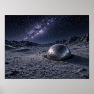 Mystische Wüsten-Nachtszene Poster