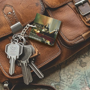 Mystische Zauberin Wolf Wächter Stein Portal Schlüsselanhänger