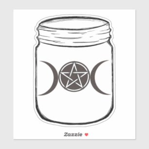 Mystische Zaubermonde Mason-Glas Halloween-Party Aufkleber