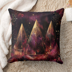 Mystischer Amethyst-Kristall-Blumen-Galaxie-Kunst Kissen