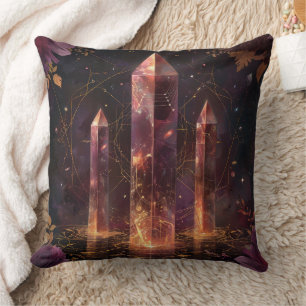 Mystischer Amethyst-Kristall-Blumengalaxie-Kunst ( Kissen