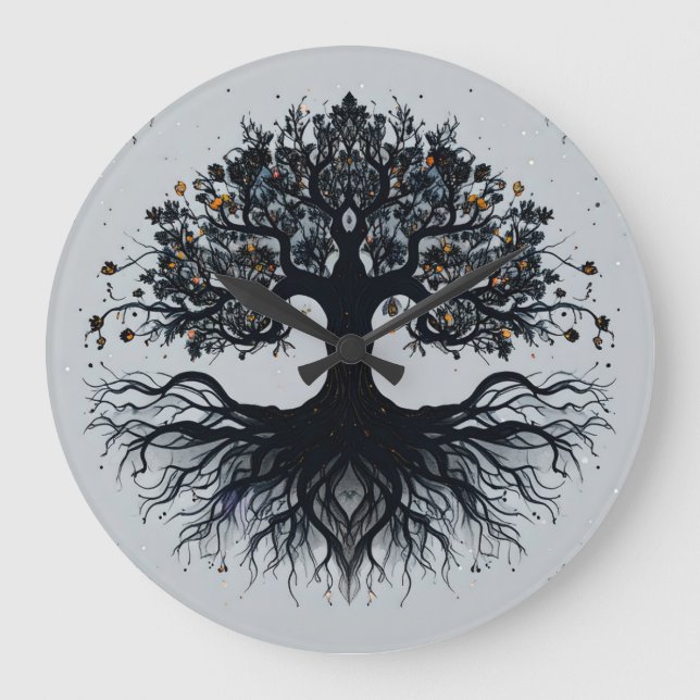 Mystischer Baum der Mauer Große Wanduhr (Vorderseite)