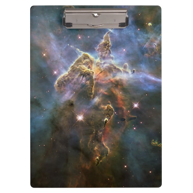 Mystischer Berg in Carina Nebula Hubble Space Klemmbrett (Vorderseite)