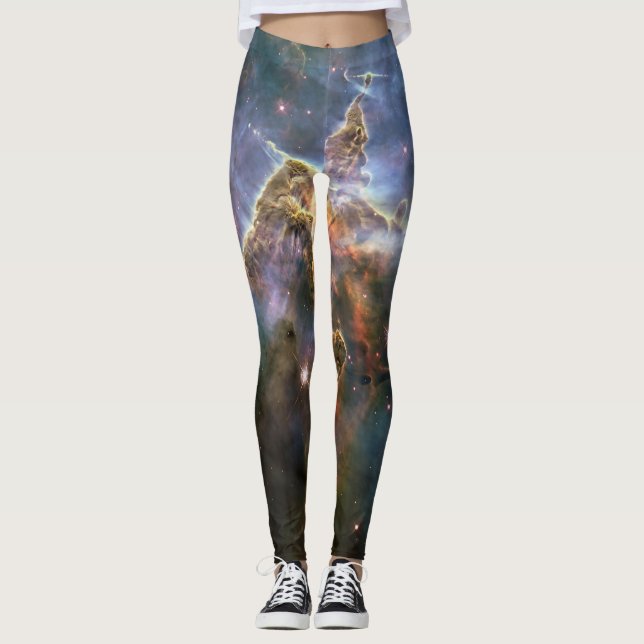 Mystischer Berg in Carina Nebula Hubble Space Leggings (Vorderseite)