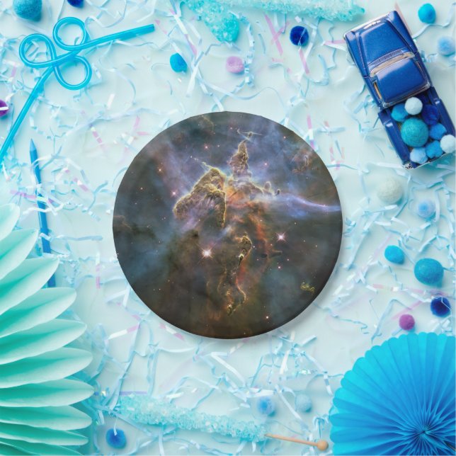 Mystischer Berg in Carina Nebula Hubble Space Pappteller (Party)