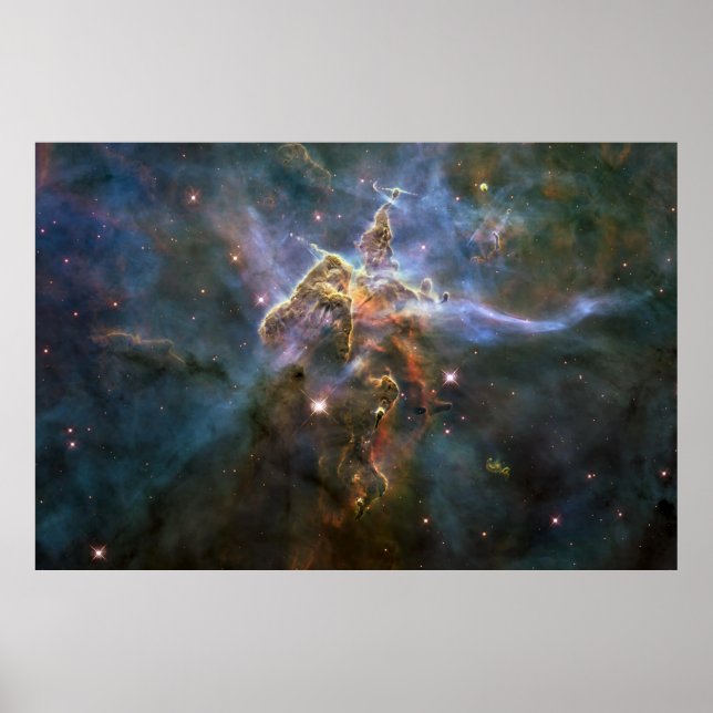 Mystischer Berg in Carina Nebula Hubble Space Poster (Vorne)
