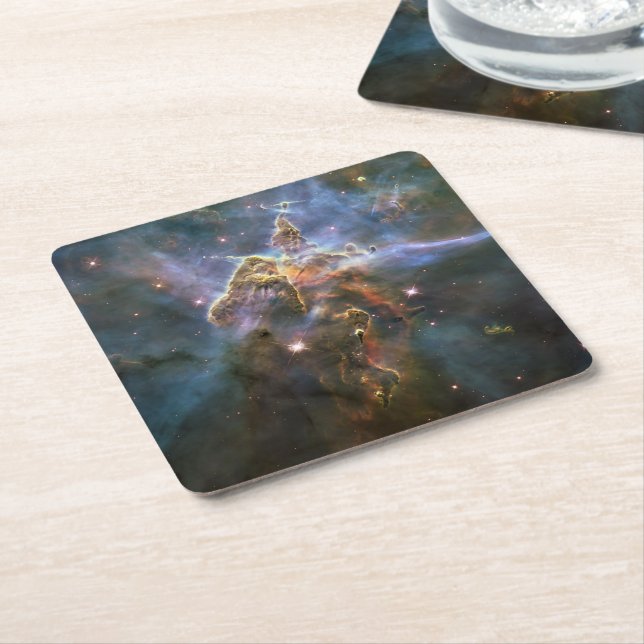 Mystischer Berg in Carina Nebula Hubble Space Rechteckiger Pappuntersetzer (angewinkelt)