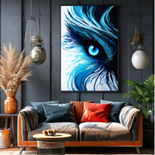 Mystischer blauer Blick: Die Kunst, die hypnotisie Poster