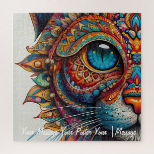 Mystischer Boho-Feline-Mandala