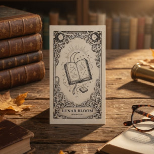 Mystischer Buchladen   Vintage Mystischer Buchlade Visitenkarte