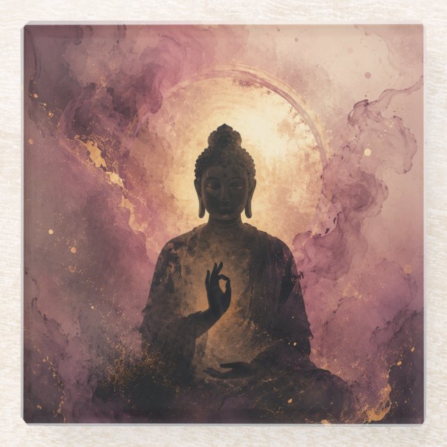 Mystischer Buddha | Zen Meditation Glasuntersetzer (Vorderseite)