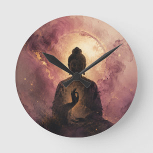 Mystischer Buddha   Zen Meditation Runde Wanduhr