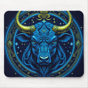 Mystischer Bulle mit tribalen Dekorationen Mousepad
