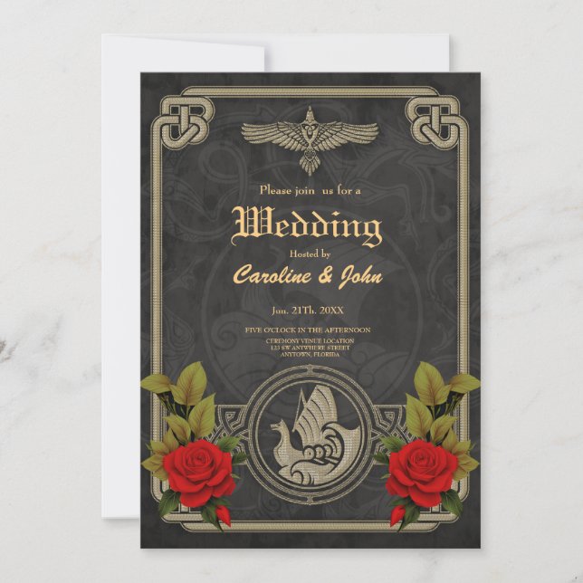Mystischer Charme mit eleganten keltischen Knoten. Einladung (Vorderseite)