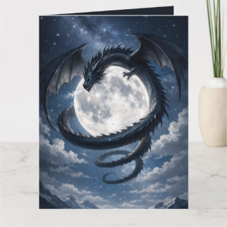 Mystischer Drache Alte Mondpostkarte | Erhalten Karte