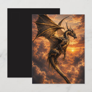 Mystischer Drache  Alte Mondpostkarte   Erhalten Postkarte