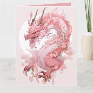 Mystischer Drache rosa Alter Mond Postkarte | Beko