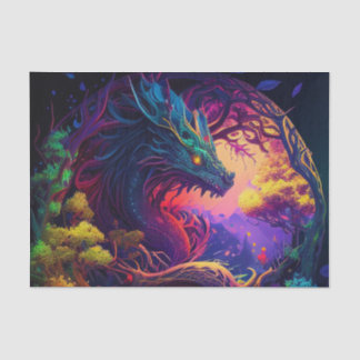 Mystischer Drache verzauberte Forest Fantasy Decou Seidenpapier