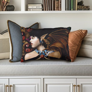 Mystischer Elf-Drachen-Begleiter-Schmetterling-Fan Zierkissen