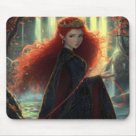 Mystischer Elf in einem Fantasy-Wald Mousepad