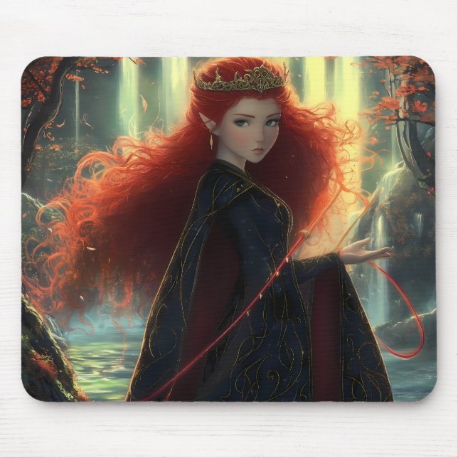 Mystischer Elf in einem Fantasy-Wald Mousepad (Vorne)