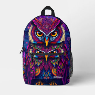 Mystischer Eulen-Geist-Rucksack - Weisheits- und M Bedruckter Rucksack