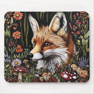 Mystischer Fuchs im verzauberten Wald Mousepad
