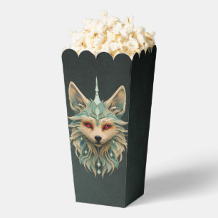 Mystischer Fuchs mit durchstechenden roten Augen. Geschenkschachtel