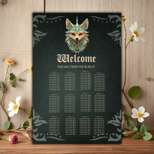 Mystischer Fuchs mit stechenden roten Augen Poster