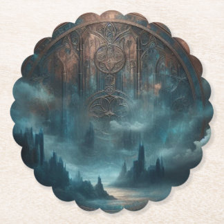 Mystischer gothischer Steampunk - Blaue Kupferpati Untersetzer