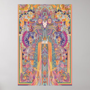 Mystischer Göttinnen-Kunstprint psychedelischer Ma Poster