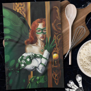 Mystischer Grüner Keltischer Feen-Geheimer-Passwor Geschirrtuch