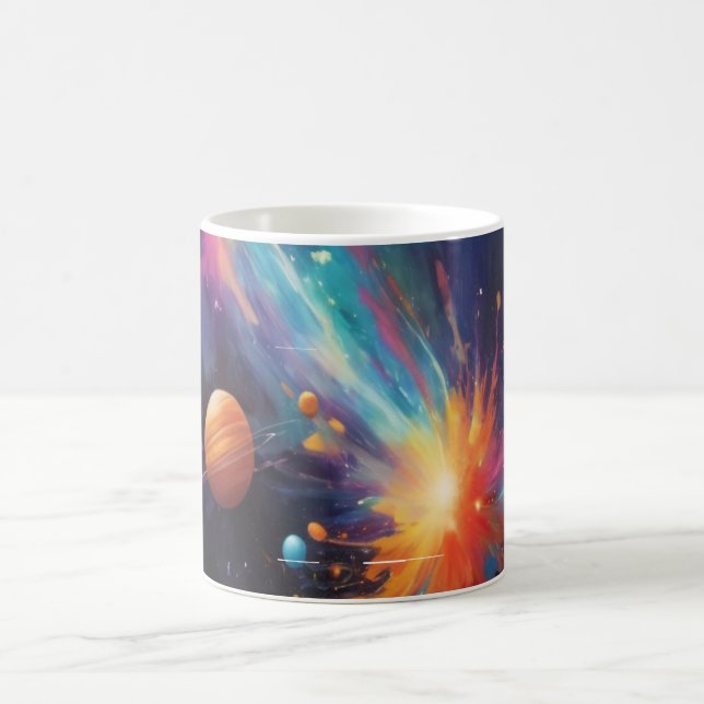Mystischer Himmelshirsch-Silhouette-Becher Weltrau Kaffeetasse (Mittel)