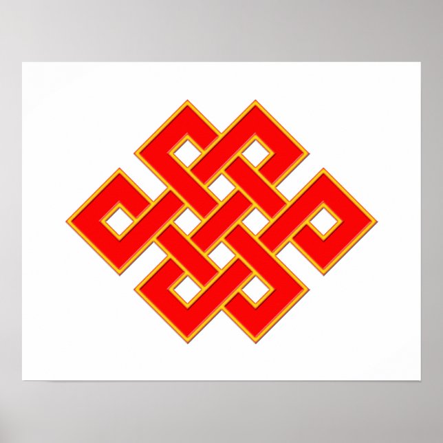 Mystischer Knoten - Rot und Gelb Poster (Vorne)