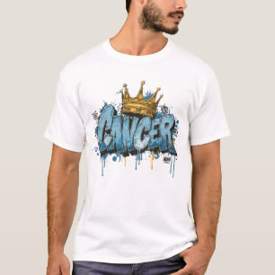 Mystischer Krebs Zodiac Graffiti Airbrush mit Kron T-Shirt