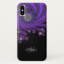 Mystischer lila personalisierter Fraktal iPhone X Case-Mate iPhone Hülle
