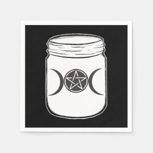 Mystischer Magie-Mond-Mason-Glas-Halloween-Party Serviette