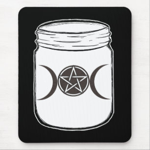 Mystischer Magie-Monde Dreifache Göttin Masonglas Mousepad