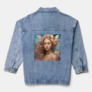 Mystischer Monarch: Schmetterlingsmaschinendesign  Jeansjacke