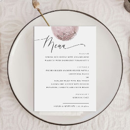 Mystischer Mond. Elegante zarte Hochzeit Menükarte
