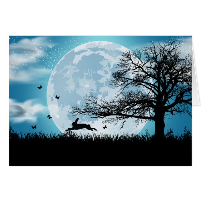 Mystischer Mond mit Kaninchen-Silhouette (Vorderseite (Horizontal))